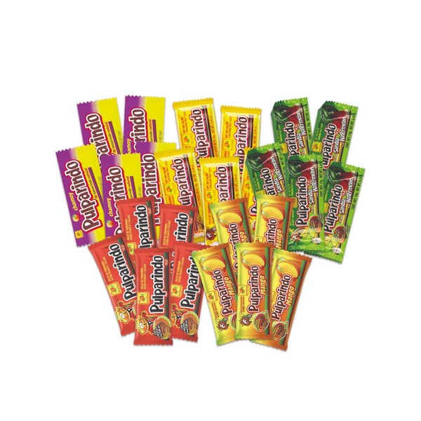 Mexican Candy Assortment Bag (25 Count) with Pulparindo Chamoy (Original, Xhot, Watermelon, Mango and Chamoy)
