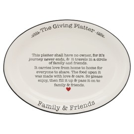 10 Strawberry Street Plate Giving Platter, 15", Black/White