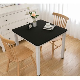 Wolkemer Fitted Square Tablecloth Spandex Stretch Black Cocktail Table Cover Elastic Edge Table Topper Cap for Dining Wedding Party Picnic 34 x 34 Inch