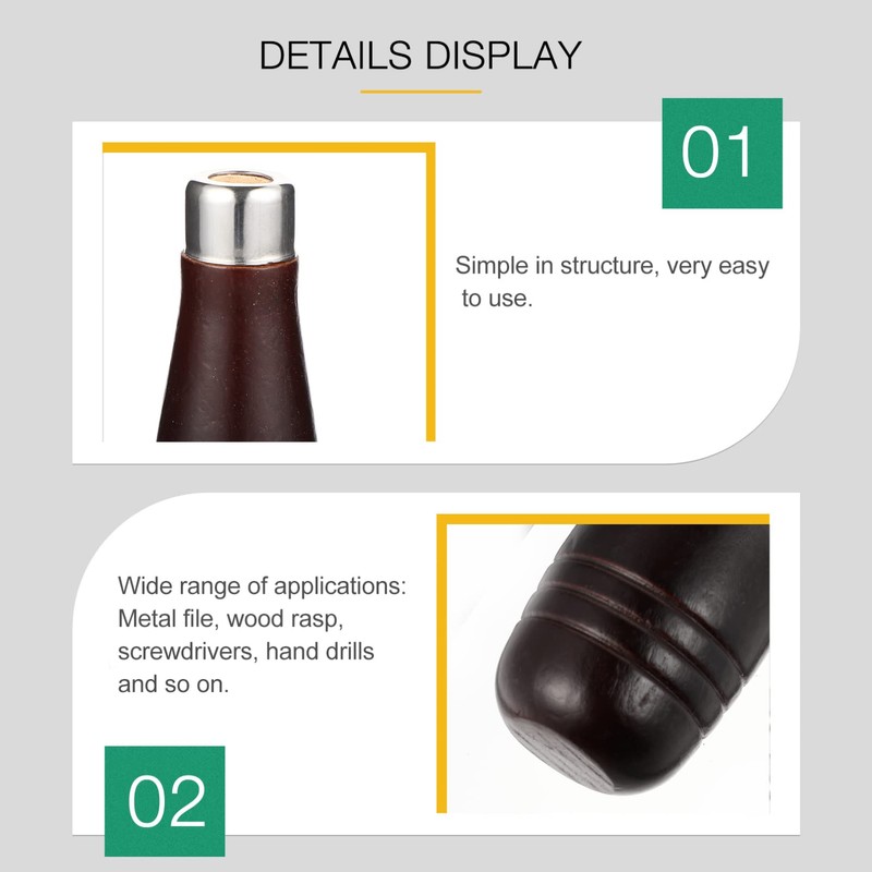Angoily File Handle 3 Pieces - Wood File Handle with
