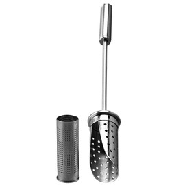 HOMSFOU Stainless Steel Tea Infuser for Loose Tea, Fine Mesh Tea Strainer Tea Brewing Filter Tea Storage Container, Silver, 14.5x1.8cm