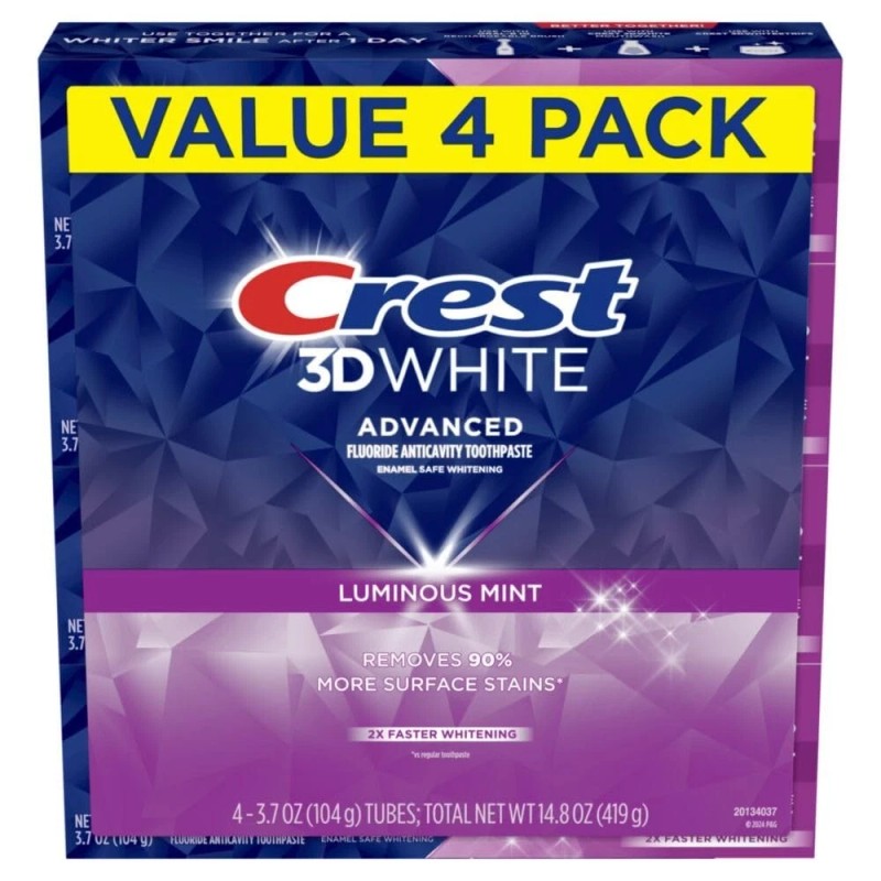Crest 3D White Toothpaste, Advanced Luminous Mint, Teeth Whitening Toothpaste,