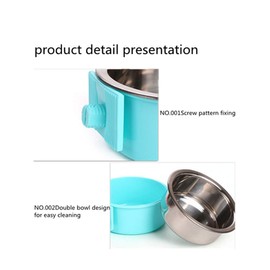 2-in-1 dog bowl,dog bowls with stand stainless steel pet dog water bowl travel, for crate and cage small animals such as cats and dogs Suitable for small and medium dogs…