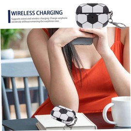 CIYODO 1PC Wireless Earbud Case with Football Pattern Durable Protective Cover for Shockproof and Scratch Resistant Easy Charging Without Removal Accessory for Sports Enthusiasts