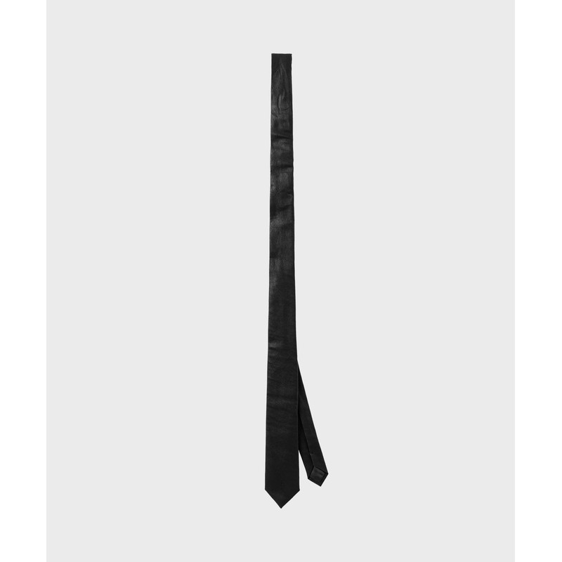 Nonblank Non-Blank FAUX Leather Slim Tie_BLACK