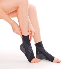 ikido Ankle Compression Sleeve, Unisex Ankle Support Brace, Plantar Faciitis Foot Compression Socks for Work, Gym, Sports, (Medium, 1, Unit)