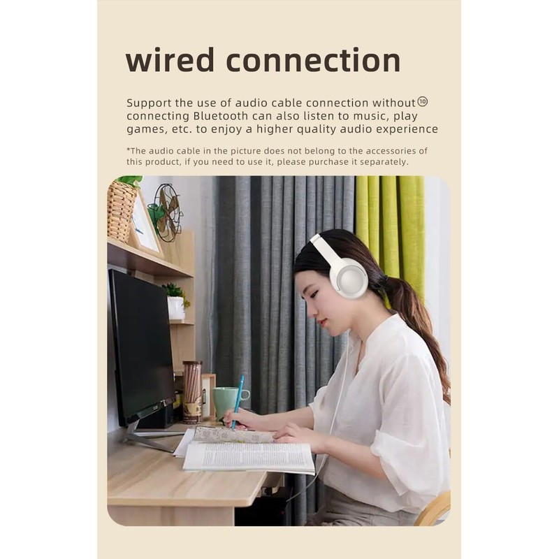 BYDGUMEI L50 Noise-Cancelling Headphones, Wireless Over-Ear Bluetooth Headphones, 50-Hour Playback