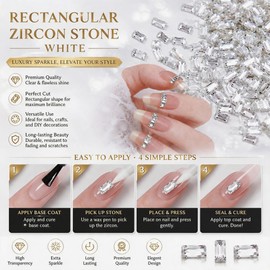 100Pcs Shiny Silver Rectangular Zircon Nail Rhinestones, 0.059×0.118 Inch Mini Flatback Nail Gems, Bling Nail Charms for French Tip Nails Art DIY Craft Supplies Flatback Rhinestones for Nails