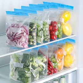50 sacchetti per congelatore con chiusura a cerniera, sacchetti per sandwich, sacchetti per alimenti, riutilizzabili, per alimenti, frutta, panini, carne, verdure, noci, 18 x 22 cm