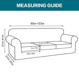 Turquoize 4 Piece Sofa Covers for 3 Cushion Couch Sofa Slipcover Soft Couch Cover for Dogs-Washable Sofa Furniture Covers with 3 Individual Large Cushion Covers Jacquard Fabric (XL Sofa, Brown)