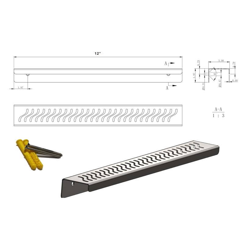SereneDrains Stainless Steel Dark Bronze Shower Shelf for Inside Shower