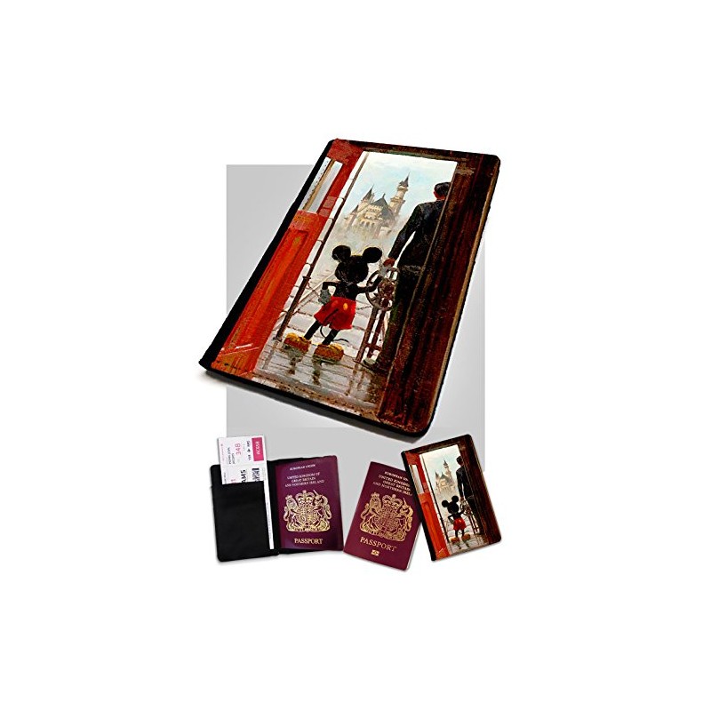 Lopo Passport Cover/Holder. Mickey Holding Hands, Walt. Travel Protection for