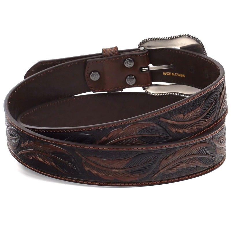 ARIAT Men's Feather Embosed Belt, Tan, 46