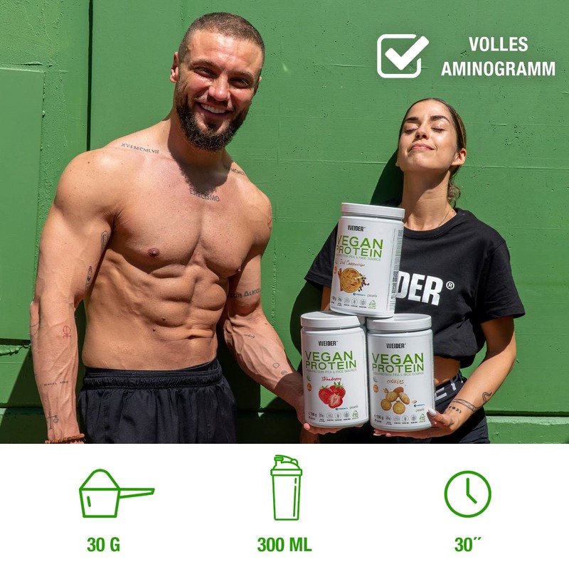 Weider Vegan Protein (300g) Cappuccino Flavour. 23g Protein/Dose, Pea Isolate