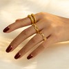 YeGieonr Gold Chain Link Rings for Women, Non-Tarnish Stainless Steel