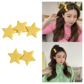 YOUNAFEN Yellow Star Hair Clip for Girls Star Bobby Pin Star Hair Accessories Kid Star Barrettes Star Hairpin Hair Bangs Clip, as pics show