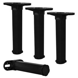 TCHOSUZ 8-12 inch / 19-31cm Adjustable Bed Frame Support Legs, Set of 4 Heavy Duty Frame Center Slats Support Leg, DIY Replacement Feet Parts for Home Furniture Decoration Bed Sofa Table Black 4Pcs