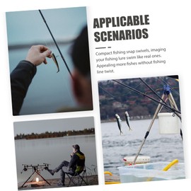 WOONEKY 210pcs Rotary Ring Connector Fishing Swivels & Clips Rolling Fishing Swivels Fishing Swivel Kit Fishing Leaders Tackle Connector for Fishing Metal Fishing Swivel Catfishing Tackle