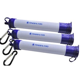 FINERFILTERS Personal Portable Water Filter Straw - 0.01 Micron Filter Membrane Provides Microbiological Water Purification Ideal for Camping and Hiking etc (3)