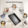Lyellfe Black Serving Tray with Handles, Decorative Ottoman Tray in