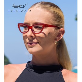 Eyekepper Cat-eye Style Reading Glasses for Women Chic Readers - Red +1.00