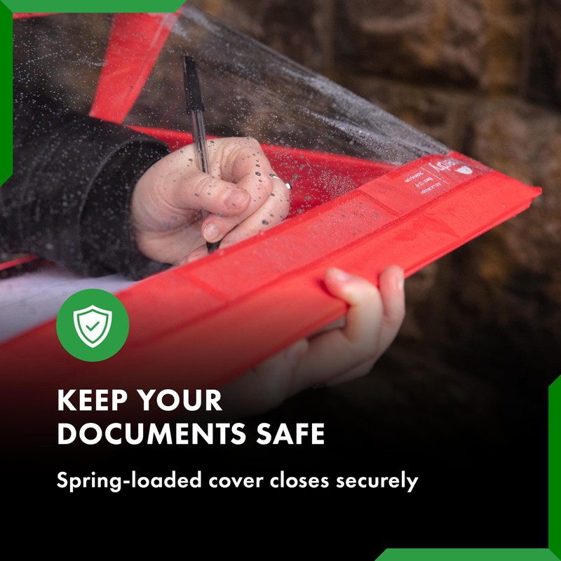 Paperdry Red A4 Landscape Waterproof Clipboard - Cold Proofing Agent,