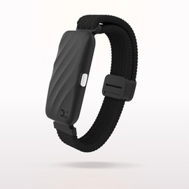 HoMedics WakeBand Vibrating Alarm Wristband - Silent Alarm Clock Alternative with 9 Modes & Snooze Function, App Control, Gentle Vibration Wake Up Watch with Soft Fabric Band, Black