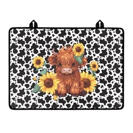 Hwzdsyxl Cartoon Highland Cow Sunflower Print Stove Top Covers Waterproof Electric Stove Cover Mat 29.18 x 20.96 inch Glass Cooktop Protector Large Coffee Machine Mat for Flat RV Range