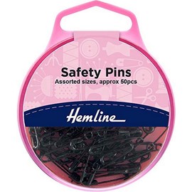 Safety Pins Black Assorted Sizes