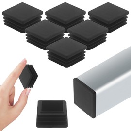 LOUZAGO 32 Pcs 1-1/3 Inch Square Tubing End Caps, Plastic End Caps Insert Finishing Plug for Chair Legs, Pipe Post, Table Legs (Black, 35x35mm)