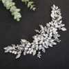 Rumtock Boho Crystals Silver Leaf Headband Wedding Bridal Pearl Headpiece