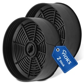 VIOKS Activated Carbon Filter Cooker Hood Filter 125 mm Diameter 2 Pieces Replacement for AEG ECFB03 9029798809 & Filter Cooker Hood Activated Carbon Cooker Hood / Carbon Filter - Activated Carbon