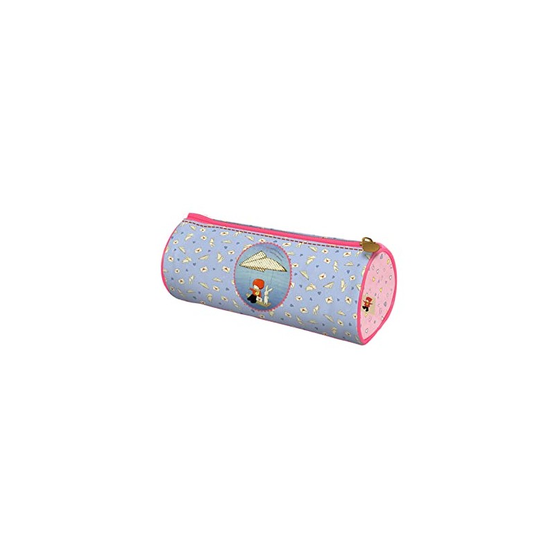 Round Simple Pencil Case - Santoro "Poppi Loves" - Messenger
