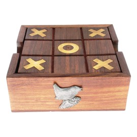 Gamekeepers Cottage gifts Wren Wooden Noughts & Crosses & Solitaire Game With FREE ENGRAVING 404