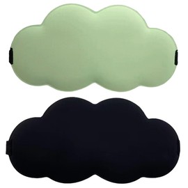 XBFOCNH 2 x Sleeping Masks for Side Sleepers, 6D Eye Mask, Sleep Masks for Men and Women, Light Blocking Sleeping Glasses with Adjustable Elastic Band for Travel (Green, Black)