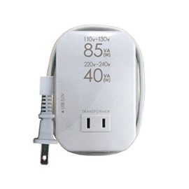 カシムラ 海外用 薄型2口 変圧器 USB出力端子付 AC110V ～ 130V / 85W , AC220V ～ 240V / 40W 本体電源プラグ Aプラグ / 出力コンセント Aタイプ NTI-111