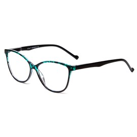Calabria MDR8004 Cat Eye Reading Glasses +1.75 Teal Green Tortoise Women Full Rim Trendy Ladies Readers Chic Cateye Eyeglass