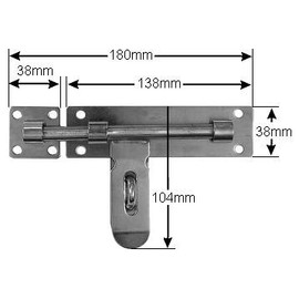 XXL Stainless Steel Latch 180 mm Latch Large Gate Bolt Door Bolt Push Bolt