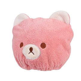 Kids Super Absorbent Dry Hair Cap Quick Drying Wrap Towel Hat Cute Cartoon Bear Head Towel Cap Coral Fleece Wet Hair Dry Turban Wrap Soft Elastic Hat For Boys Girls Bath Shower Washing Hair Swimming