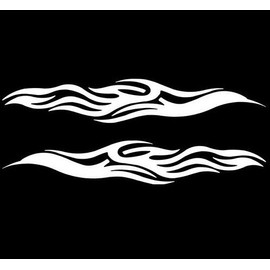 Ranger Products Pair of Tribal Tattoo-Like Flames, Die Cut Vinyl Decal for Windows, Cars, Trucks, Tool Boxes, laptops, MacBook - virtually Any Hard, Smooth Surface