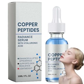 Suero facial péptido cobre, suero péptido cobre, serum facial antienvejecimiento, serum ácido hialurónico, su/ero fac/ial piel madura mujeres, hidratación profunda líneas finas (1pcs)