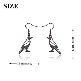OKEYCH Magpie Lover Gift Magpie Design Earrings Magpie Fan Jewelry Magpie Owner Breeder Gift (Magpie Design E 3.0)