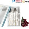 Golden Lucky Pig Gold-Plated Sanded Cutlery Set (2-Piece Set for Couples) / 황금복돼지 금도금 샌딩 수저세트 부부수저 2벌