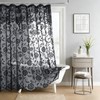 SD SDLIVING Black Lace Shower Curtain with Tassels,Luxury Floral Sheer