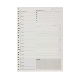 B5 9-Rings 26- Rings DIY Clear Plastic Round Ring View Binder Binding Cover Protector Loose Spiral Notebook Cover Hoder (26 Holes, Time Plan Refill)