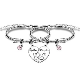 HULALA Mother Daughter Matching Bracelets Set For 2 Jewellery Gifts For Mothers Day Birthday Christmas
