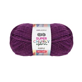 Yatsal Super Chunky 3-Ply Knitting Wool Yarn 100 g, Purple