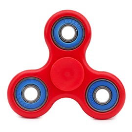 Toyland® Fidget Hand Spinner - Stress and Anxiety Relief (Red and Dark Blue Rings)