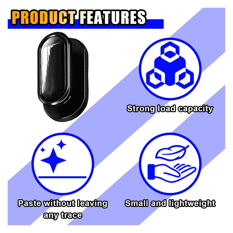 KITUREK 4 PCS Car Mini Hooks, Strong Self-Adhesive Backseat Hangers,