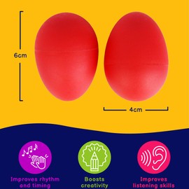 A-Star 2 Pcs/Pair Plastic Egg Shakers - Red - Rhythm Egg Maracas